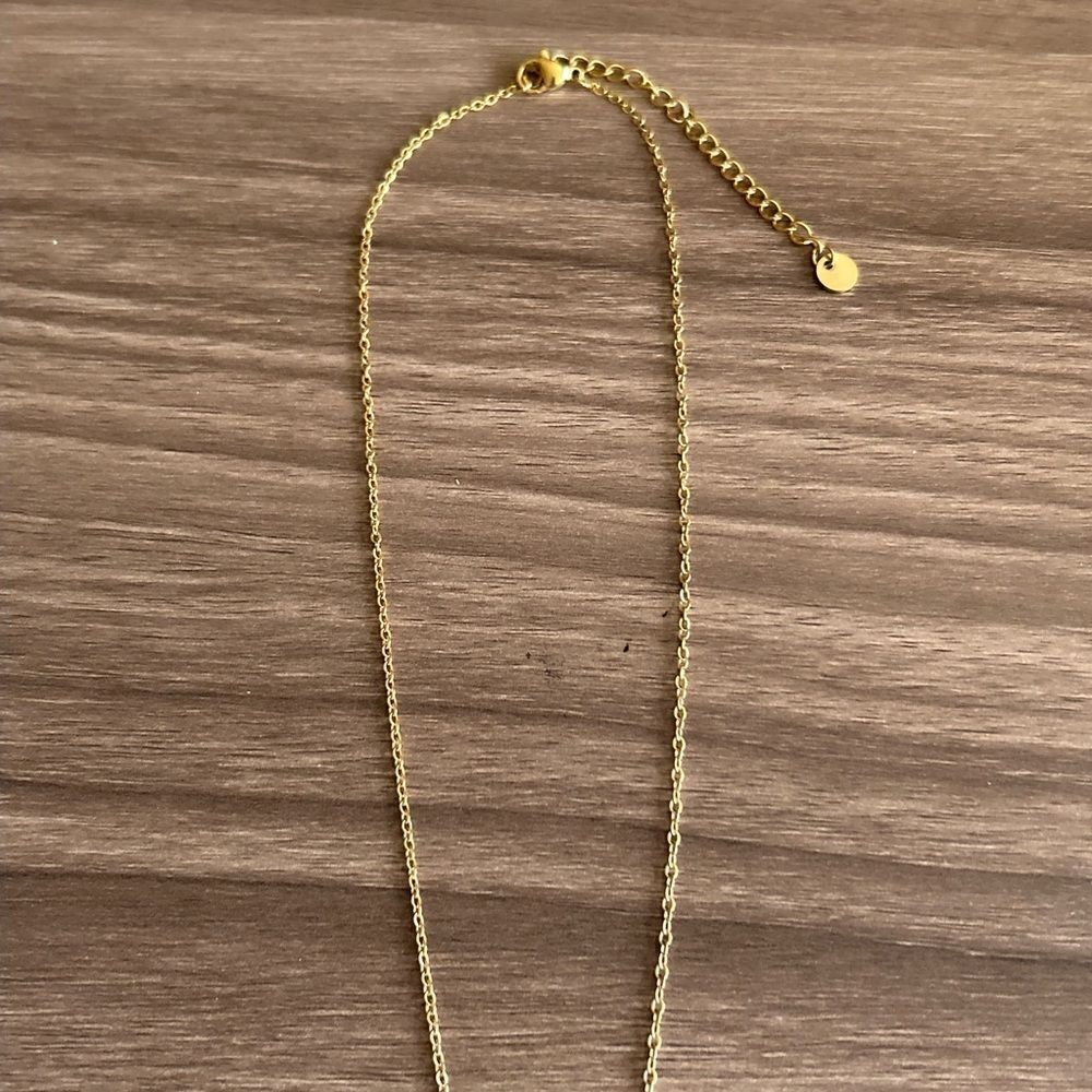 Gold heart Necklace Q444 - Picture 5 of 6